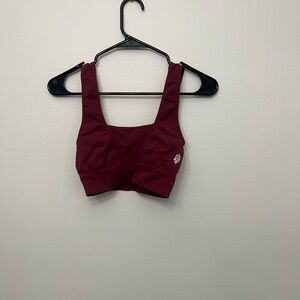 Burgundy Sports Bra Crop Top - Deep Wine